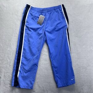 Nike Cropped Sweatpants Women's‎ Size XL Blue Elastic Waist Front Pockets New